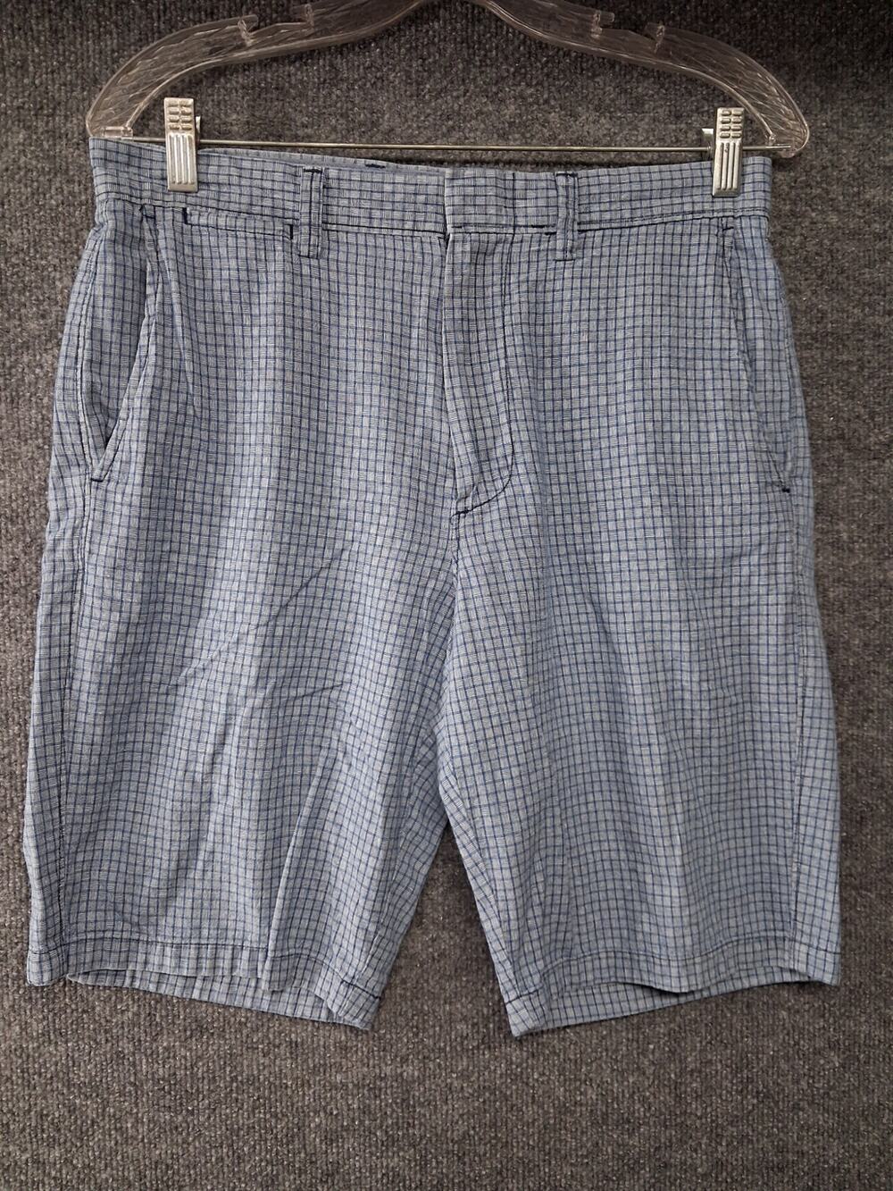 J Crew Club Shorts Mens 30 Blue Check Cotton